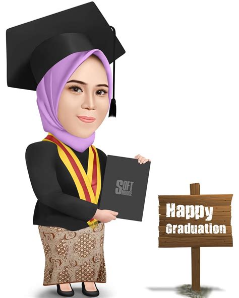 Karikatur Wisuda Cowok Student Cartoon Graduation Cartoon Student