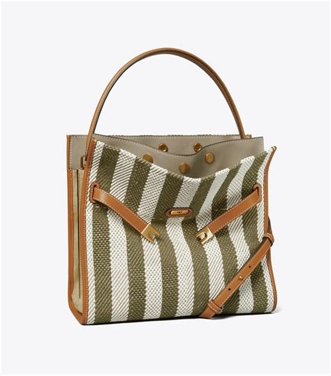 Lee Radziwill Stripe Double Bag Women S Designer Satchels Tory Burch