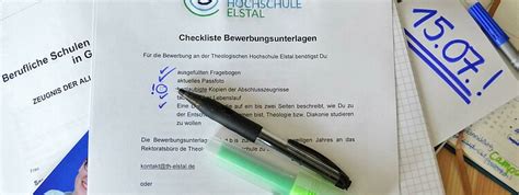 Datum, wann die restlichen unterlagen für die bewerbung nachgereicht werden können. Bewerbung für ein Studium - Theologische Hochschule Elstal