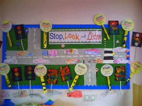 Stop Look And Listen Road Safety Classroom Display Photo