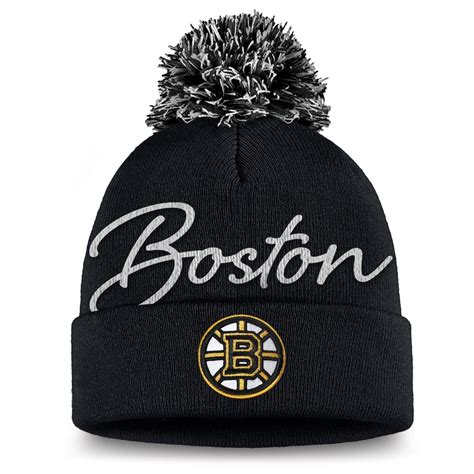 Womens Boston Bruins Fanatics Branded Black Exclusive Cuffed Knit Hat