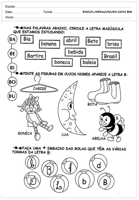 Atividades De Português 1º Ano Letras Maiúsculas Escola Educação