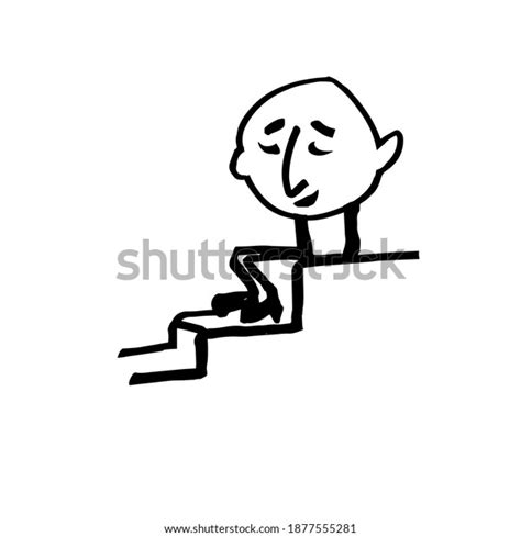 Sad Man Sitting On Steps Problem Stock Vector Royalty Free 1877555281