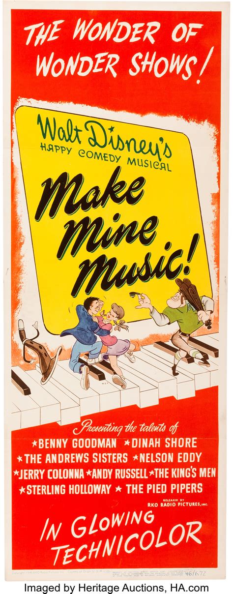 Make Mine Music Theatrical Poster Walt Disney 1946 Lot 99621