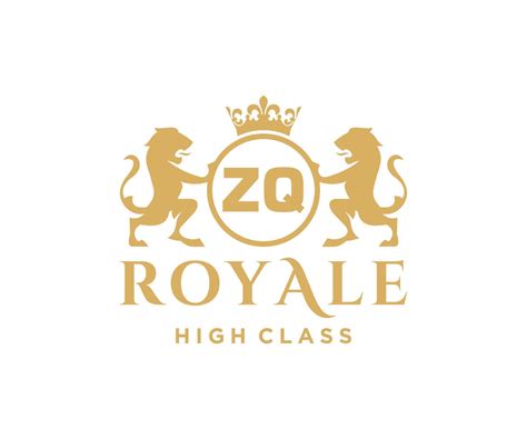 Golden Letter Zq Template Logo Luxury Gold Letter With Crown Monogram