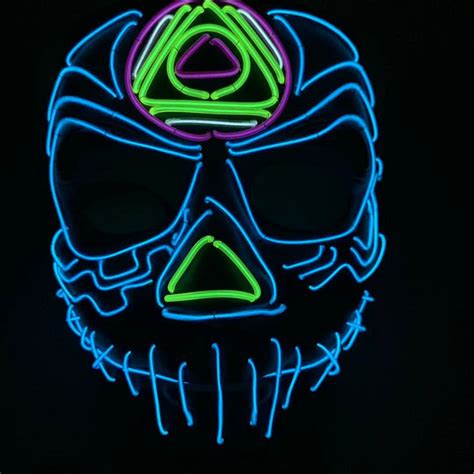 Jack Skellington Led Rave Glow Mask Neon Culture