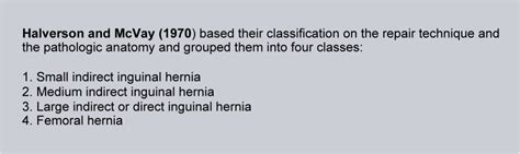 Já a classificação de gilbert fica mais como curiosidade (mas já caiu na ses rj!). 4.1 Clinical Classification of Inguinal Hernias - Inguinal ...