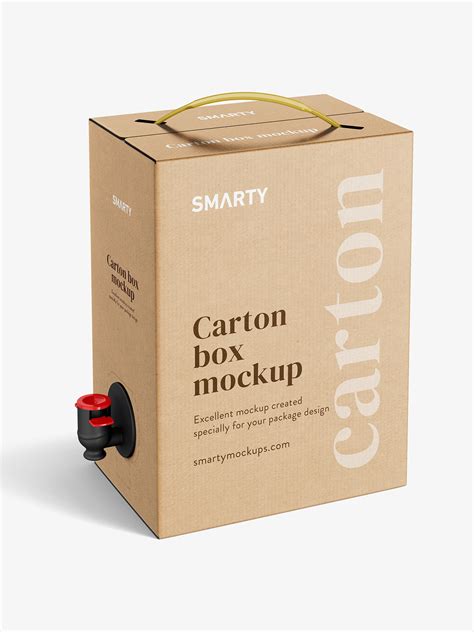 Download Wine / Juice carton box mockup - Smarty Mockups
