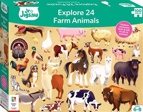 Junior Jigsaw Explore 24 Farm Animals Jigsaws Games Toys