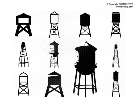 Water Tower My Images Digital Drawing Print On Demand Bundles Logo
