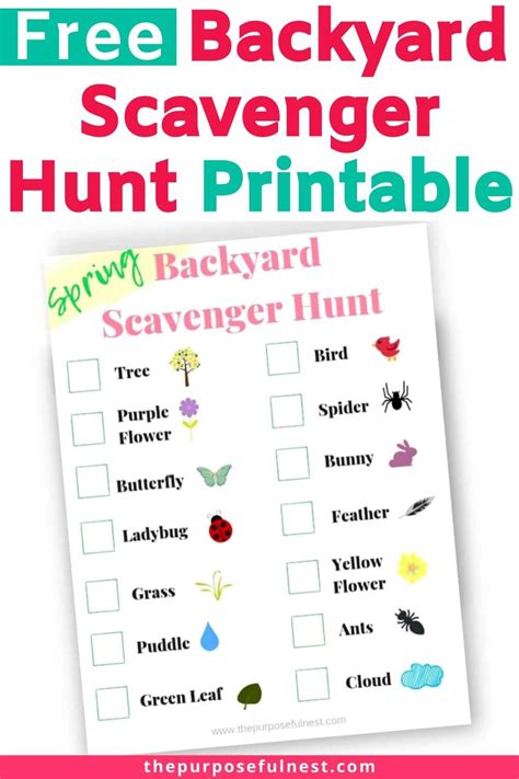 Free Printable Spring Scavenger Hunt For Kids The Purposeful Nest