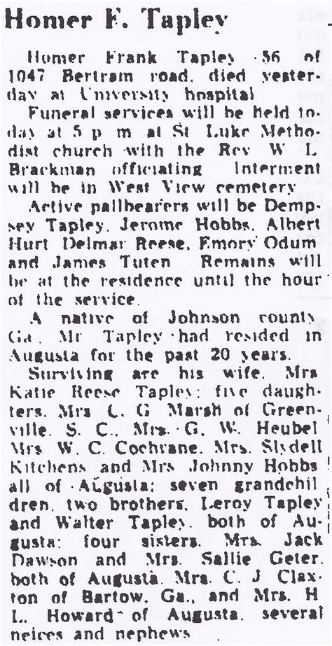 Chronicle Augusta Obituaries