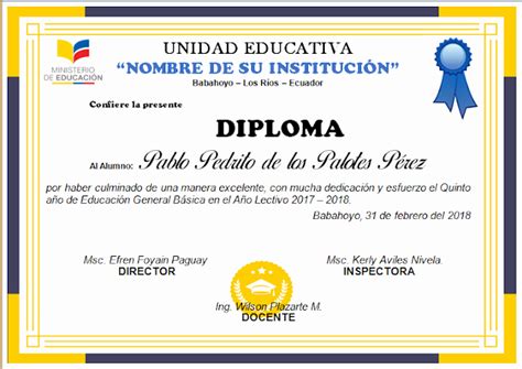 50 Formatos De Diplomas Para Modificar