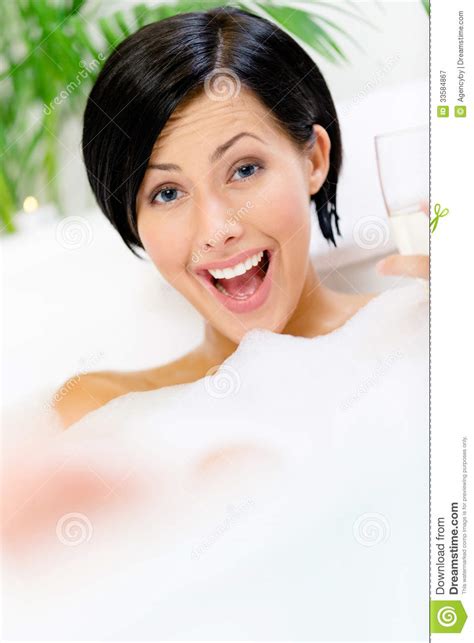 Close Up Of Woman Taking A Bath Drinks Alcohol Stock Image Image Of Bath Caucasian 33584867
