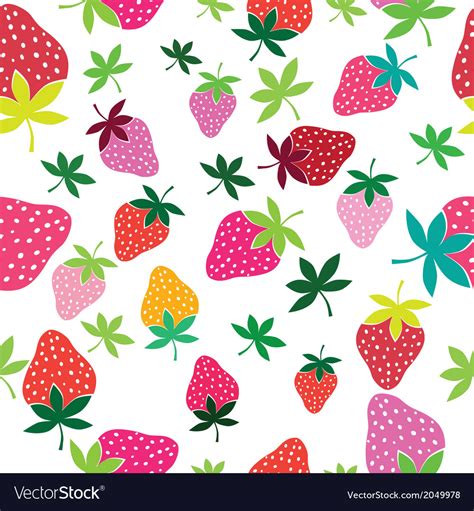 Seamless Strawberry Pattern Royalty Free Vector Image