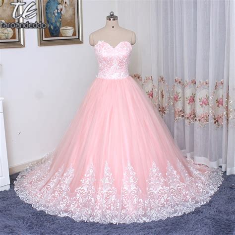 Reals Strapless Blush Pink Ball Gown Wedding Dress Sweet 16 Dress
