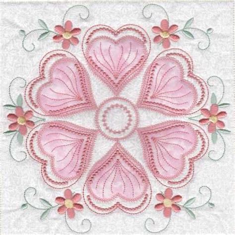 ©skeldale House Ith Applique Quilt Blocks Hearts N Flowers 6