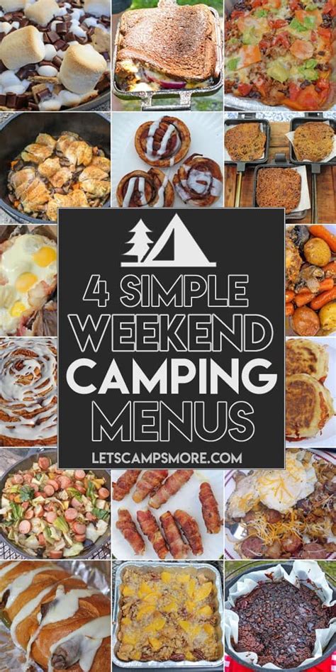 Simple Weekend Camping Menus Camping Meals Camping Menu Healthy