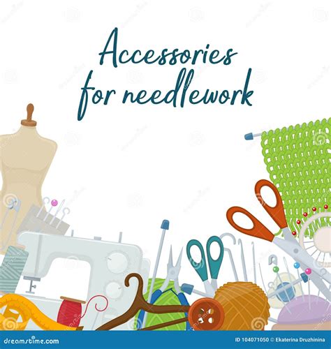Accessories For Needlework Stock Vector Illustration Of Machine