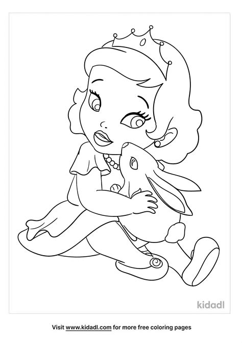 Free Baby Princess Coloring Page Coloring Page Printables Kidadl