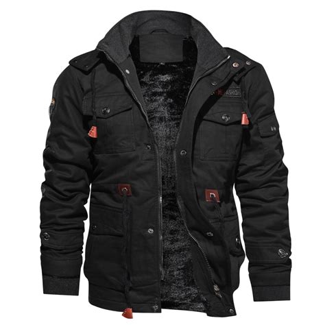 Mens Winter Fleece Warm Hooded Multi Pockets Casual Cotton Jacket | Alexnld.com