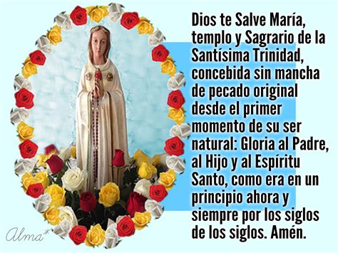 Oración María Templo Y Sagrario De La Santísima Trinidad Dios Te Salve
