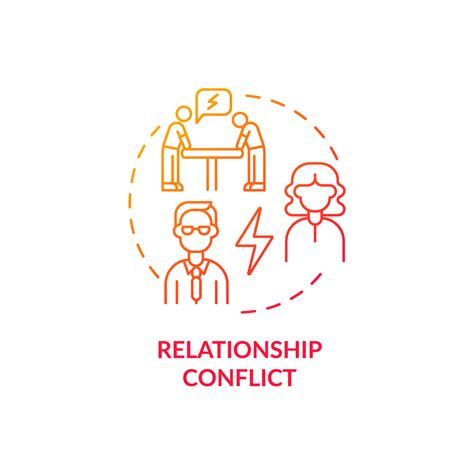 Relationship Conflict Red Gradient Concept Icon Employee Rivalry On