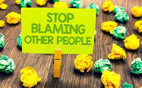 Handwriting Text Stop Blaming Other People Concept Meaning Do Not Make
