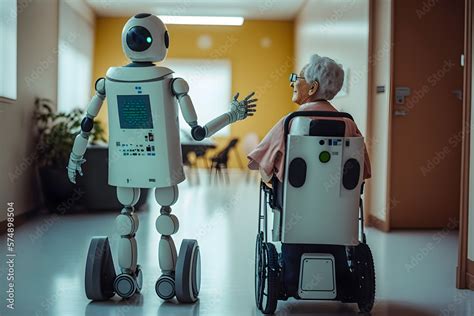 Elderly Care Robot In The Intelligent Hospital Concept Artificial