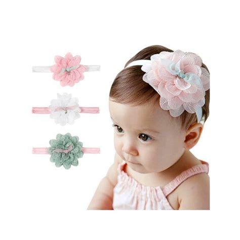 Baby Girls Cute Lace Chiffon Flower Hair Headbandsnewborn Infant