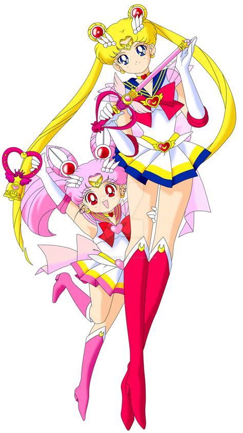 Super Sailor Moon And Super Sailor Chibimoon By Albertosancami On