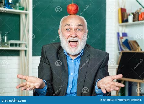 Exam In College Bearded Professor At School Lesson At Desks In Classroom Chalkboard Copy Space