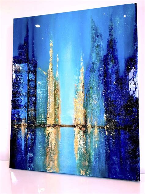 Custom Order Cityscape 60 X 24 And Triptych 36 X 24 Abstrakt
