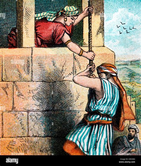 Bible Stories Illustration Of Rahab Assisting The The Israelite Spies