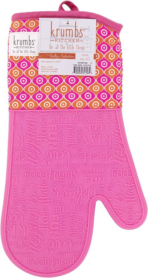 Krumbs Kitchen Patterned Silicone Oven Mitt Pink Uk Home