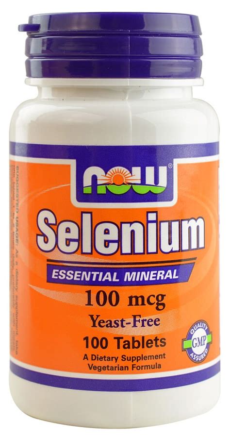Now Foods Selenium 100 Mcg 100 Tablets Vitacost