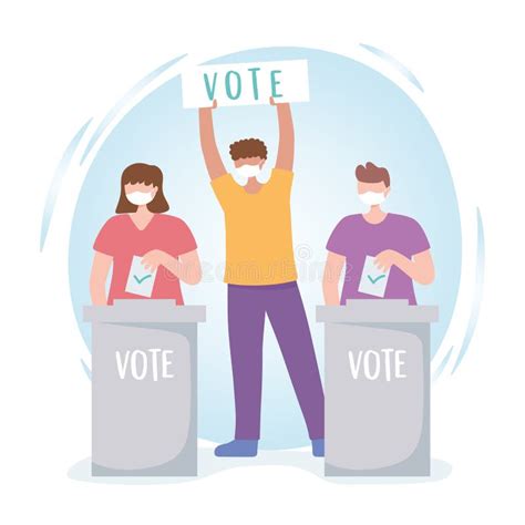 Concepto De Votaci N Y Elecci N Junto Con La Casilla De Voto Al Aire Libre Ilustraci N Del