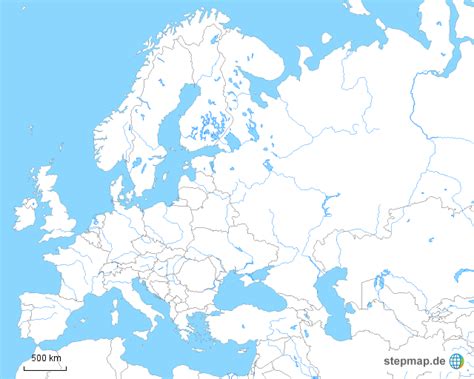 Wie viele länder erkennt ihr anhand ihrer umrisse? StepMap - Europa-Umriss - Landkarte für Deutschland