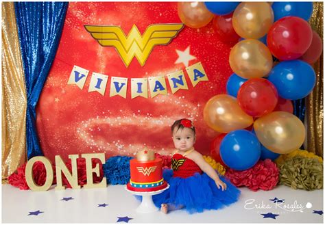 Wonder Woman Cake Smash Baby Photographer The Bronx Studio Erika