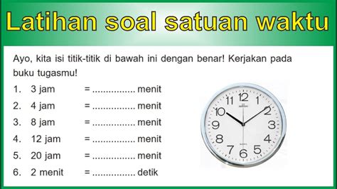 Contoh Soal Pengukuran Waktu Kelas 5 Riset