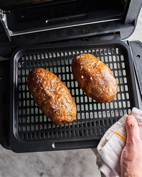 Pulling 2 Baked Potatoes Out Of An Air Fryer Best Baked Potato Air