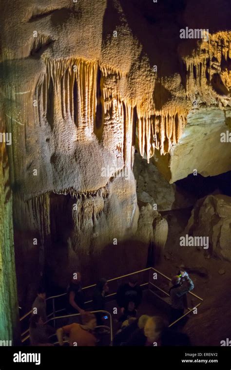 Mammoth Cave National Park Kentucky A Group Tours The Frozen Niagara
