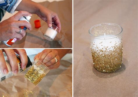 Diy Gold Glitter Candles And Holders Wedding Blog