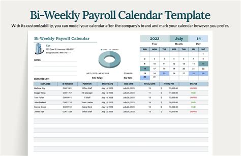 Bi Weekly Payroll Calendar Template Download In Excel Google Sheets Template Net