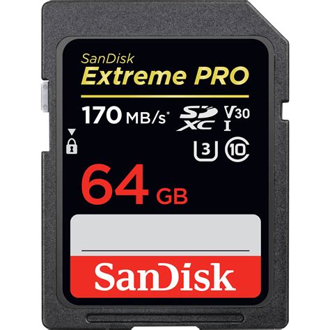 Sandisk 64gb Extreme Pro Uhs I Sdxc Memory Card Sdsdxxy064gg Bandh