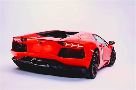 Lamborghini Aventador Rear Back Flame Red Supercar Hd Wallpaper ~ The