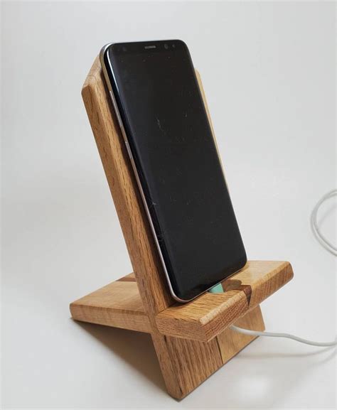 Wooden Cell Phone Stand In Oak And Maple Etsy Cell Phone Stand