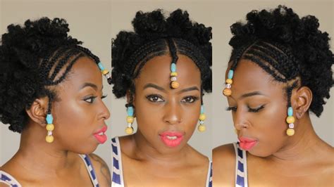 These chunky braids make a big hair statement. AFRICAN BRAIDS AND BEADS ON SHORT NATURAL 4C HAIR.. - YouTube