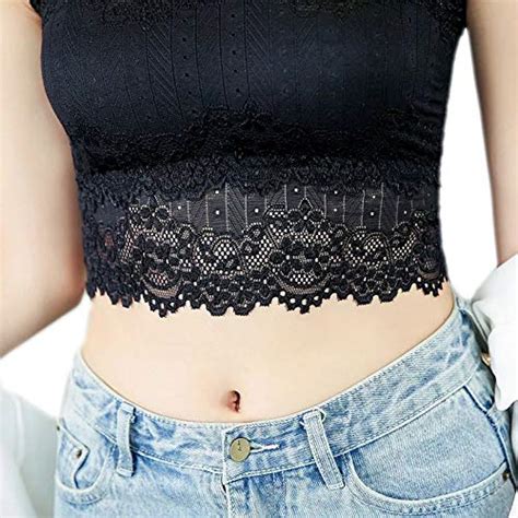 Buy Plumbury® Womens Padded Crop Top Bralettlebra Lace Bra Blackfree Size At