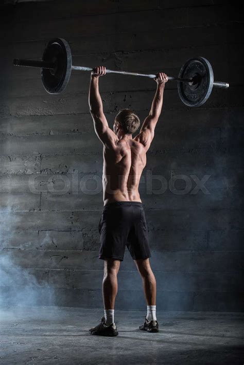 Athlete With Barbell Stock Image Colourbox